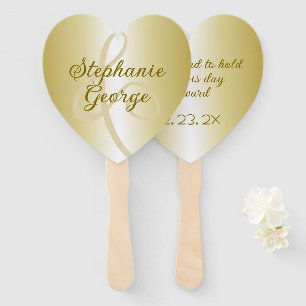 Éventail Les fans de Mariage d'or ont et tiennent dit
