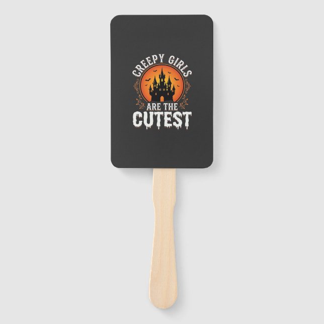 Éventail Les Filles Flippantes Sont Le Design Halloween Got (Devant)