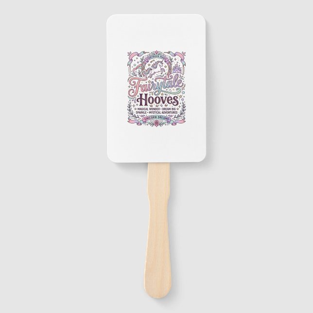 Éventail Licorne Conte de Fées Sabots Création Merch Origin (Devant)
