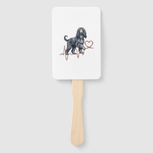 Éventail Ligne de battement de coeur de chien Afghan Hound 