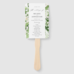 Éventail Lily de la vallée White Floral Wedding Programme
