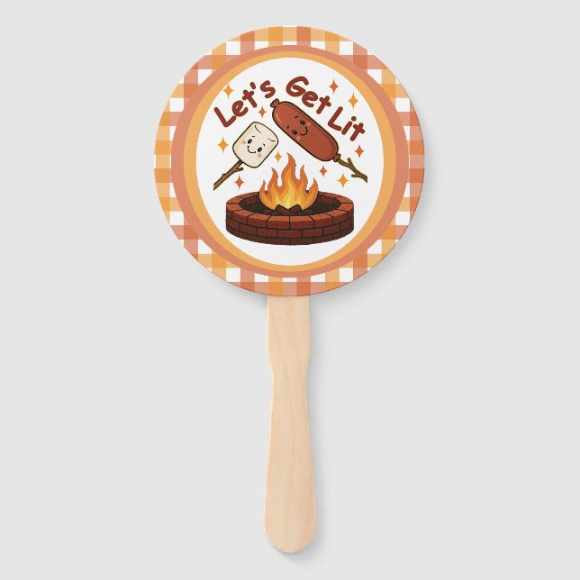 Éventail Lit Firepit - mignon Marshmallow & Hot Dog (Devant)