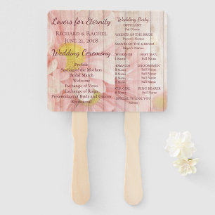 Éventail Lovely rose rustique programme de mariage floral