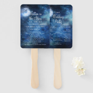 Éventail Lunar Sky Pleine lune Stars Mariage programme de c