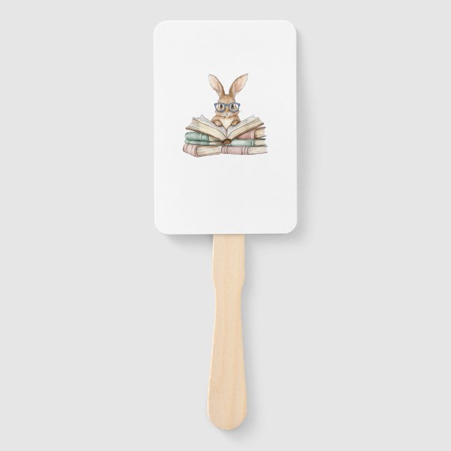 Éventail Lunettes de lapin de lecture mignonnes Livres Lect (Devant)