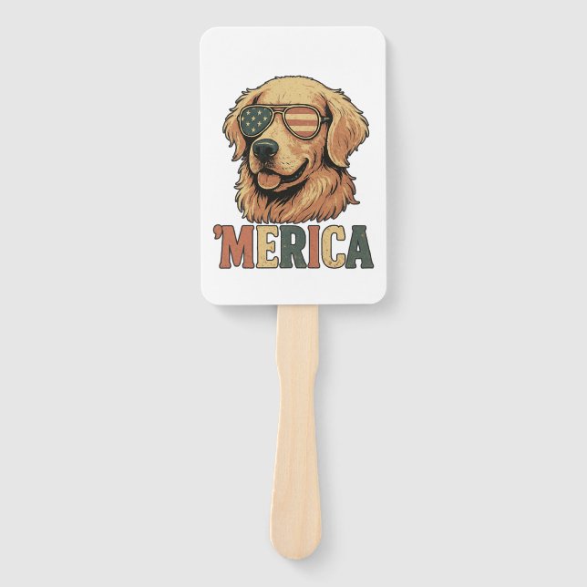 Éventail Lunettes de soleil 'Merica Golden Retriever (Devant)