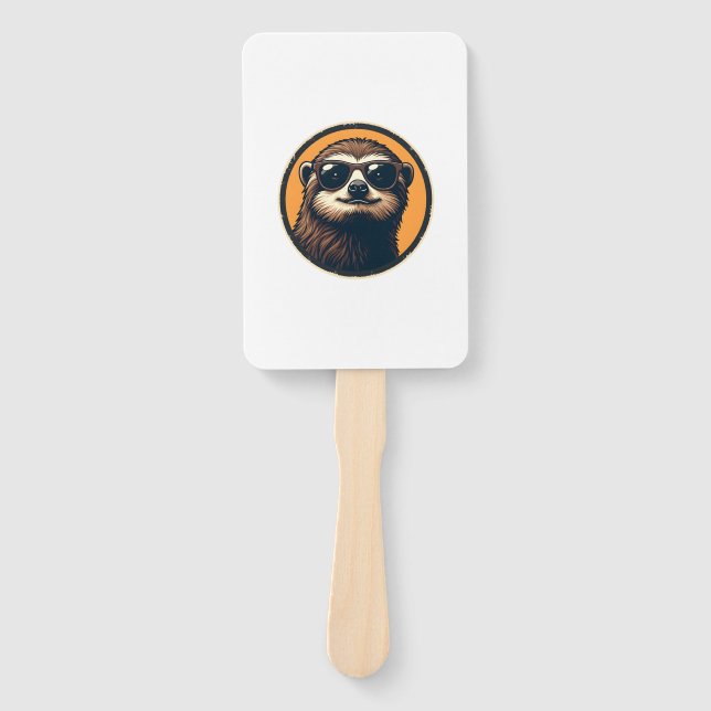 Éventail Lunettes de soleil Vintage Sloth Art de Badge Rétr (Devant)