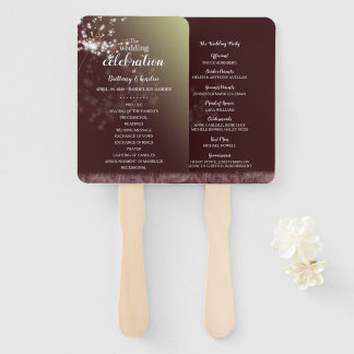 Éventail Magical Dandelions Bourgogne Programme de mariage