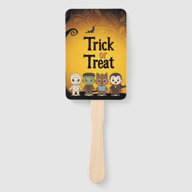 Éventail Maman mignonne, Frankenstein, Dracula, loup-garou (Devant)