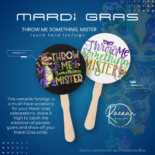 Éventail Mardi Gras Jette-moi quelque chose, Monsieur Fan/P