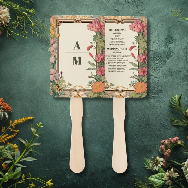 Éventail Mariage Art Nouveau Floral décoratif (Créateur téléchargé)