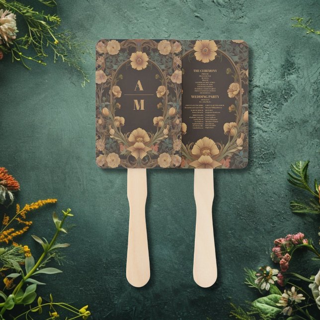 Éventail Mariage Art Nouveau Floral décoratif (Créateur téléchargé)