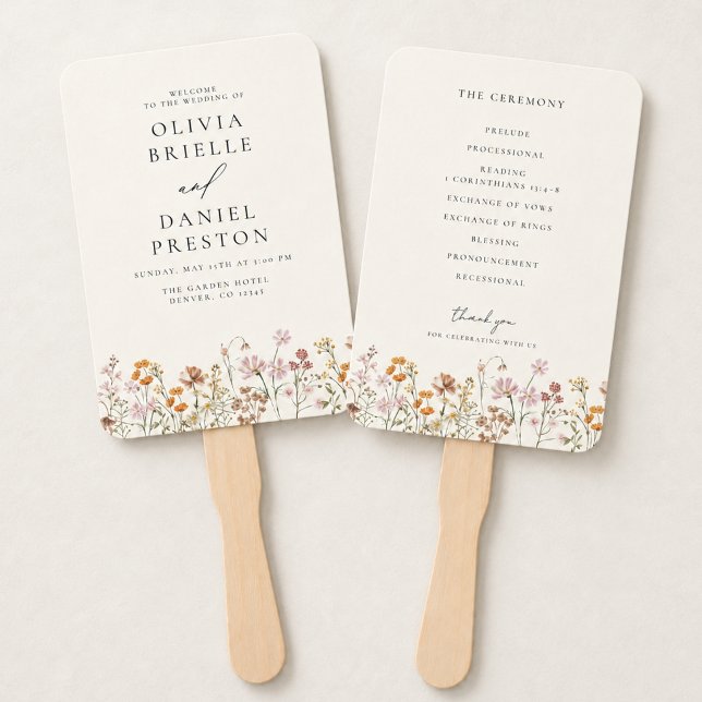 Éventail Mariage aux fleurs sauvages (Créateur téléchargé)