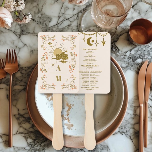 Éventail Mariage botanique mystique vintage (Créateur téléchargé)