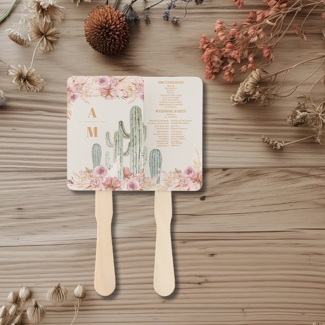 Éventail Mariage de Boho Desert Cactus (Créateur téléchargé)