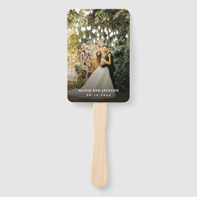 Éventail Mariage de cadre doré rose fleuri de bienvenue (Devant)