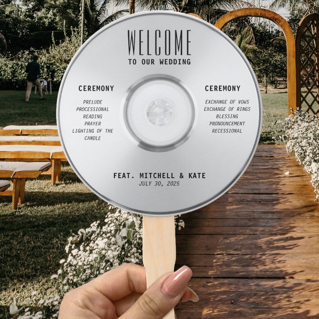 Éventail Mariage de CD de musique (Music CD Wedding Hand Fan
)