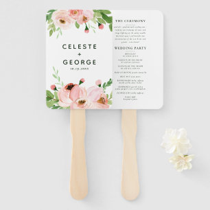 Éventail Mariage de couronnes à fleurs rose pâle