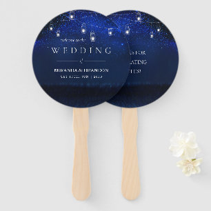 Éventail Mariage de la chaîne Mason Jar en argent de nuit 