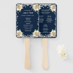 Éventail Mariage de Noël des Flammes de neige Roses blanche