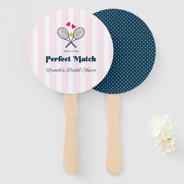 Éventail Mariage de Tennis Préparatoire Parfait (Devant et derrière)