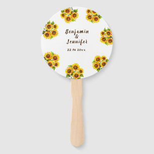 Éventail Mariage de tournesol de morden rustique personnali