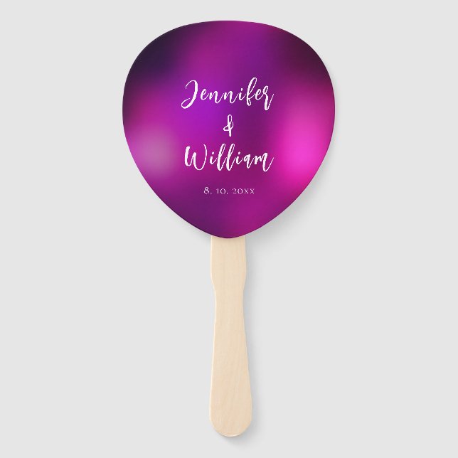 Éventail Mariage de voyants à chaîne argentée pourpre (Devant)