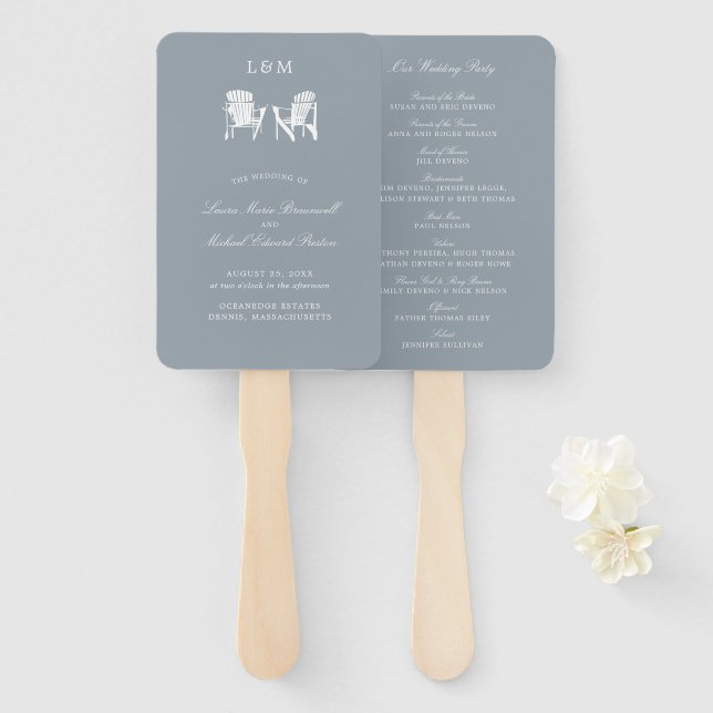 Éventail Mariage des chaises Adirondack gris clair (Devant et derrière)