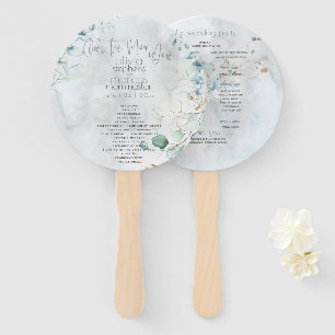 Éventail Mariage   Dusty Blue Over the Moon in Love