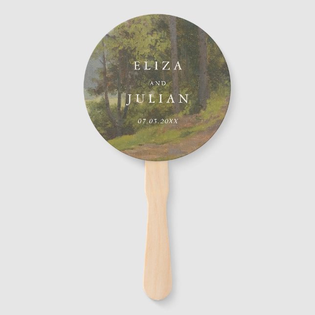 Éventail Mariage Élégant en Forêt Rustique (Devant)