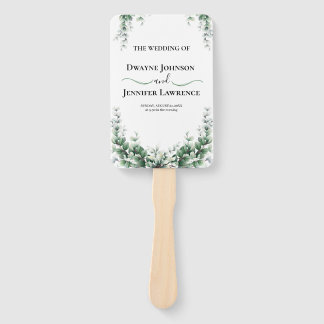 Éventail Mariage Été Bohème Eucalyptus Verdure