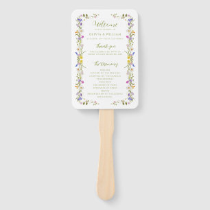 Éventail Mariage Fleur sauvage de jardin Whimsical