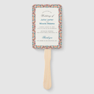 Éventail Mariage géométrique en treillis marocain