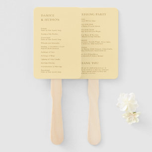 Éventail Mariage Moderne Jaune Beurre Minimaliste