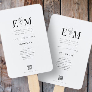 Éventail Mariage Moderne Minimaliste Élégant Chic Foliage