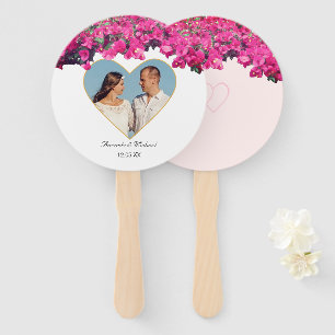 Éventail Mariage photo personnalisable Fleur Tropicale
