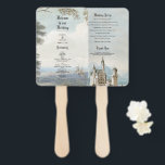 Éventail Mariage rustique dans un château de conte de fées<br><div class="desc">Un magnifique château de conte de fées situé dans une forêt rustique. Un modèle de mariage unique qui utilise des illustrations aquarelles vintage de décors de contes de fées. Un thème de mariage de conte de fées "il était une fois" et "ils vécurent heureux pour toujours" idéal pour un thème...</div>