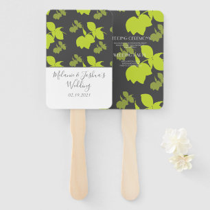 Éventail Mariage Silhouette Citron Vert