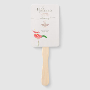 Éventail Mariage Tropical Floral Aquarelle Laceleaf