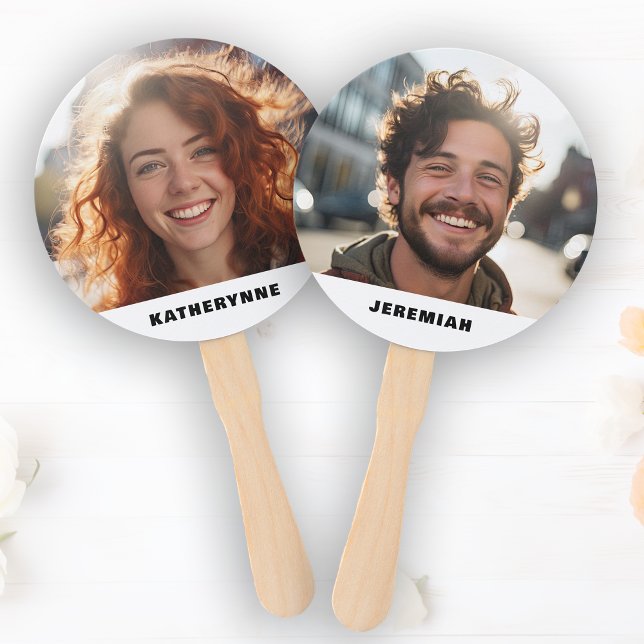 Éventail Mariée Lui Groom Photo Wedding shower Jeu (Bride Groom Her Him Photo Wedding Shower Game Paddle Hand Fan)