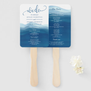 Éventail Marine Blue Nous faisons aquarelle Ombre Mariage