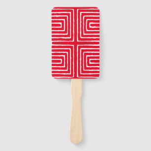 Éventail Maze tribal Motif panafricain en tissu de boue
