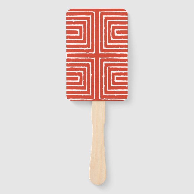 Éventail Maze tribal Motif panafricain en tissu de boue (Devant)