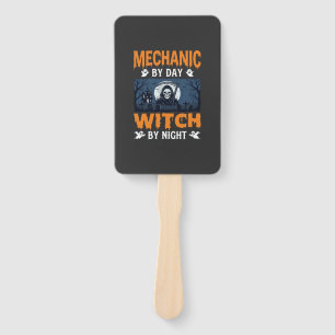 Éventail Mécanicien Halloween de Jour Sorcière de Nuit