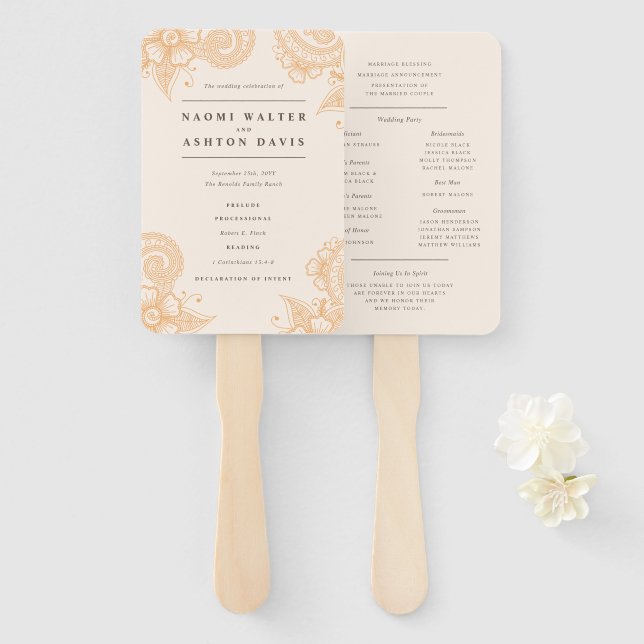 Éventail Mehndi Programme de mariage henné Ventilateur à la