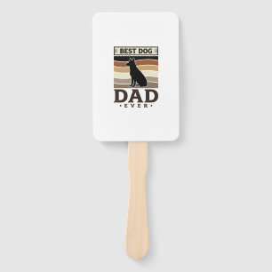 Éventail Meilleur papa chien de tous les temps Design vinta
