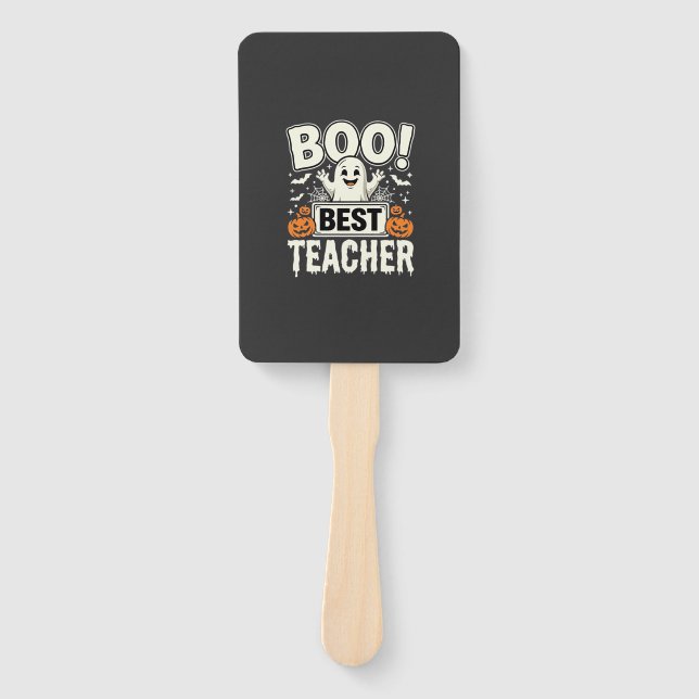 Éventail Meilleur professeur Halloween fantôme Design_1 (Devant)