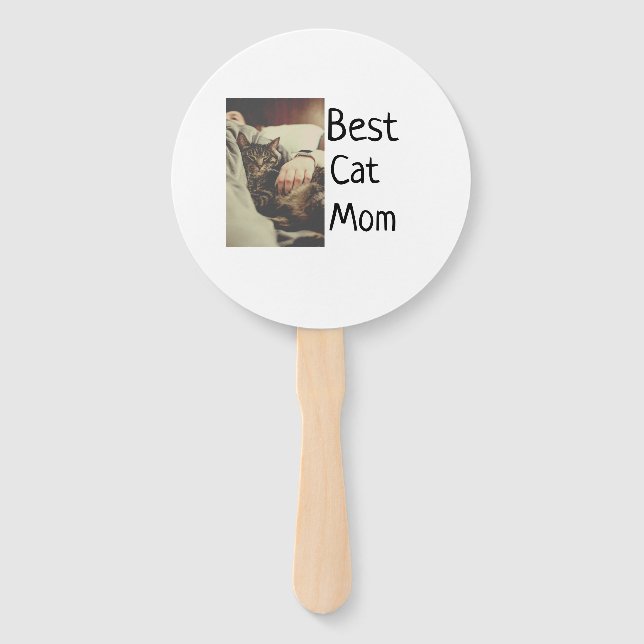 Éventail Meilleure maman chat papa ajouter chat photo nom c (Devant)