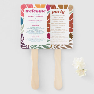 Éventail Mélange & Match Retro Abstrait Mariage Floral Prog