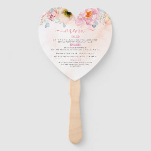 Éventail Menu Chute Citrouille Floral Rose